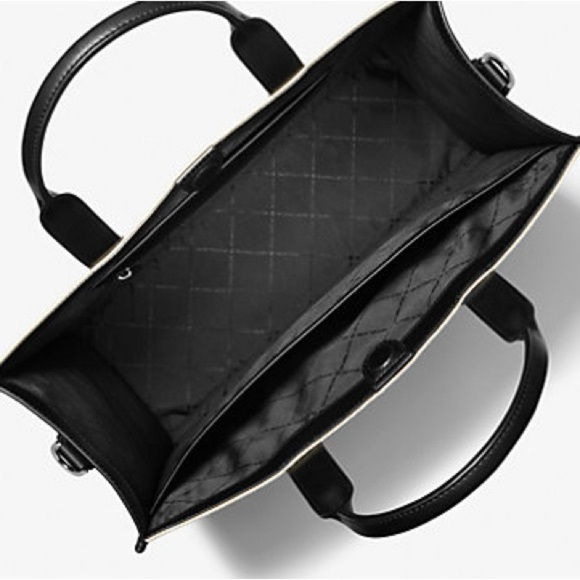 Michael Kors Black & Cream Logo Commuter Tote Chic Everyday Carryall NWT ✨ - Picture 6 of 10